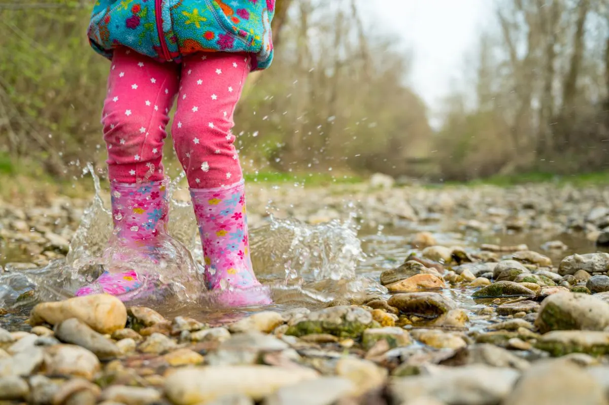 Splash in puddles