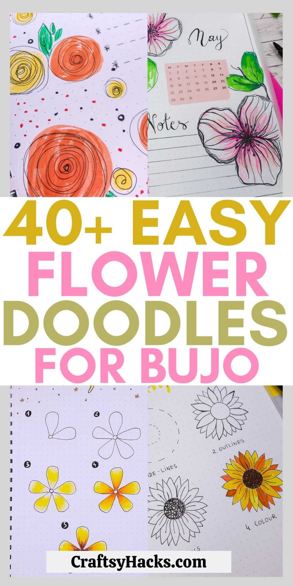 40+ Easy Flower Doodle Ideas (Step-by-Step) - Craftsy Hacks