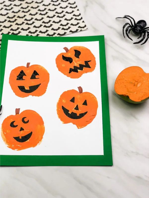Apple Stamp Pumpkin Craft