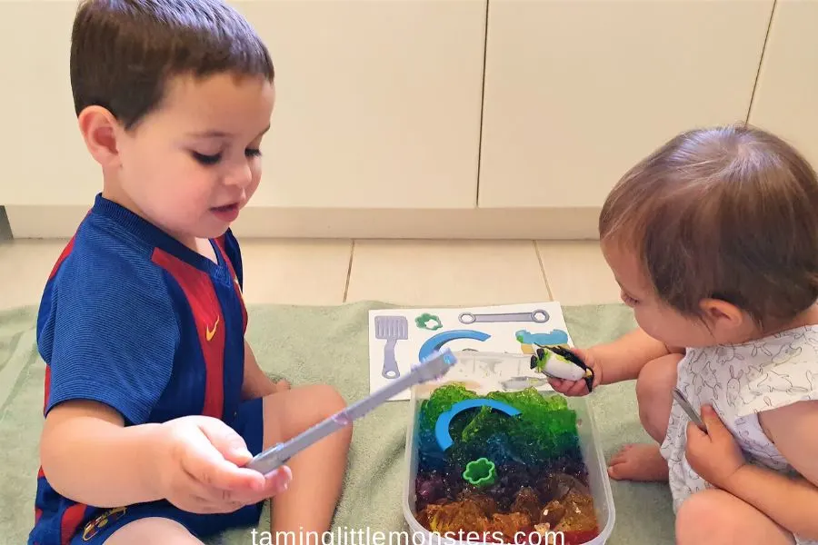 Rainbow Jelly Sensory Bin