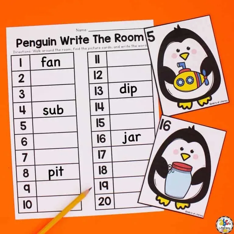 Penguin CVC Word Activity