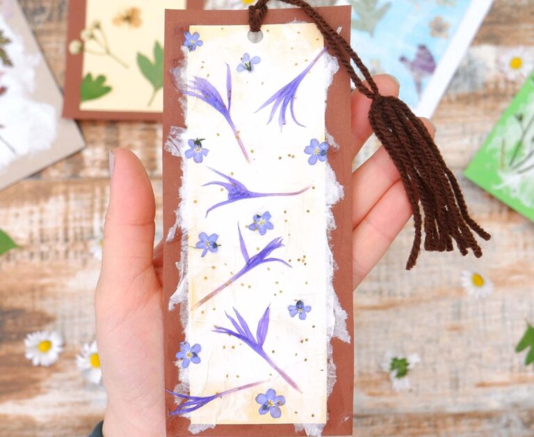 Pressed Flower and Leaves Bookmark