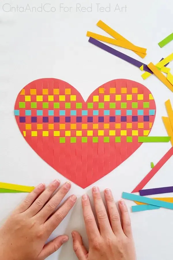 Rainbow Heart Paper Weave