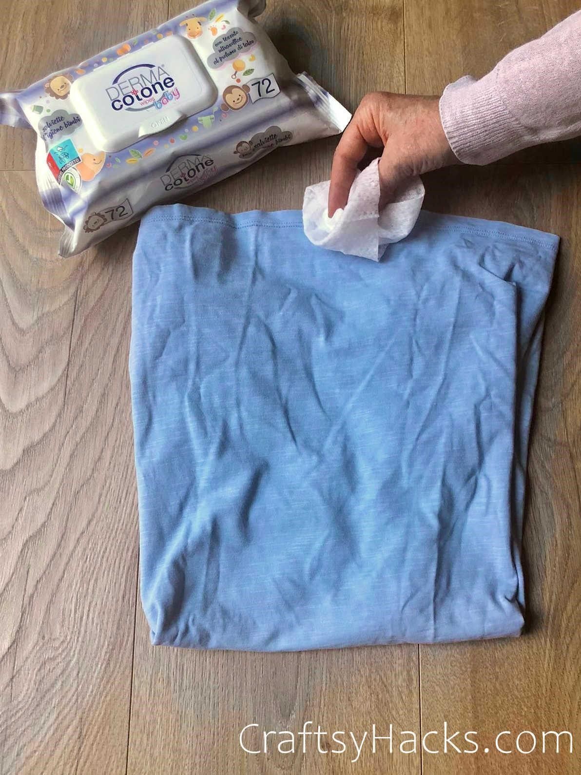 spot clean fabric with baby wipes