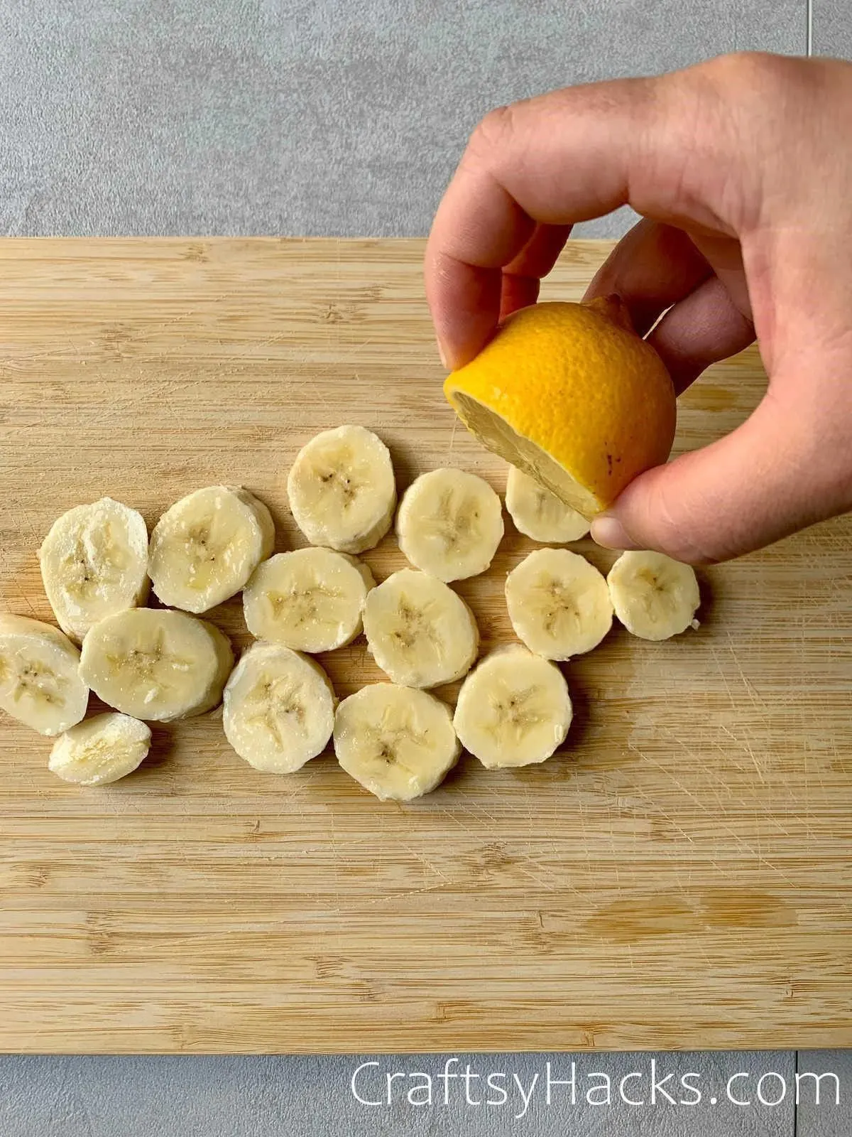 squeeze lemon to keep cut fruit from browning