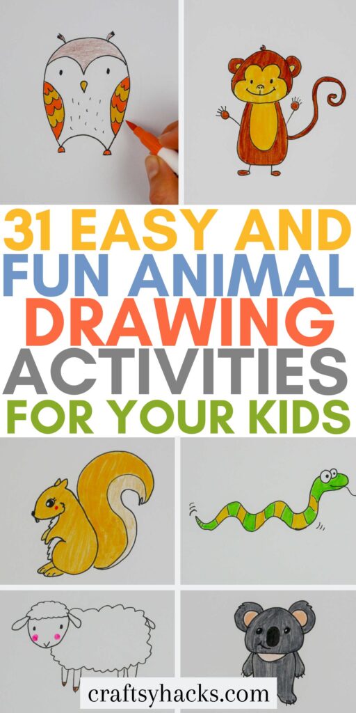 31 Cute Animal Drawings for Kids - Craftsy Hacks