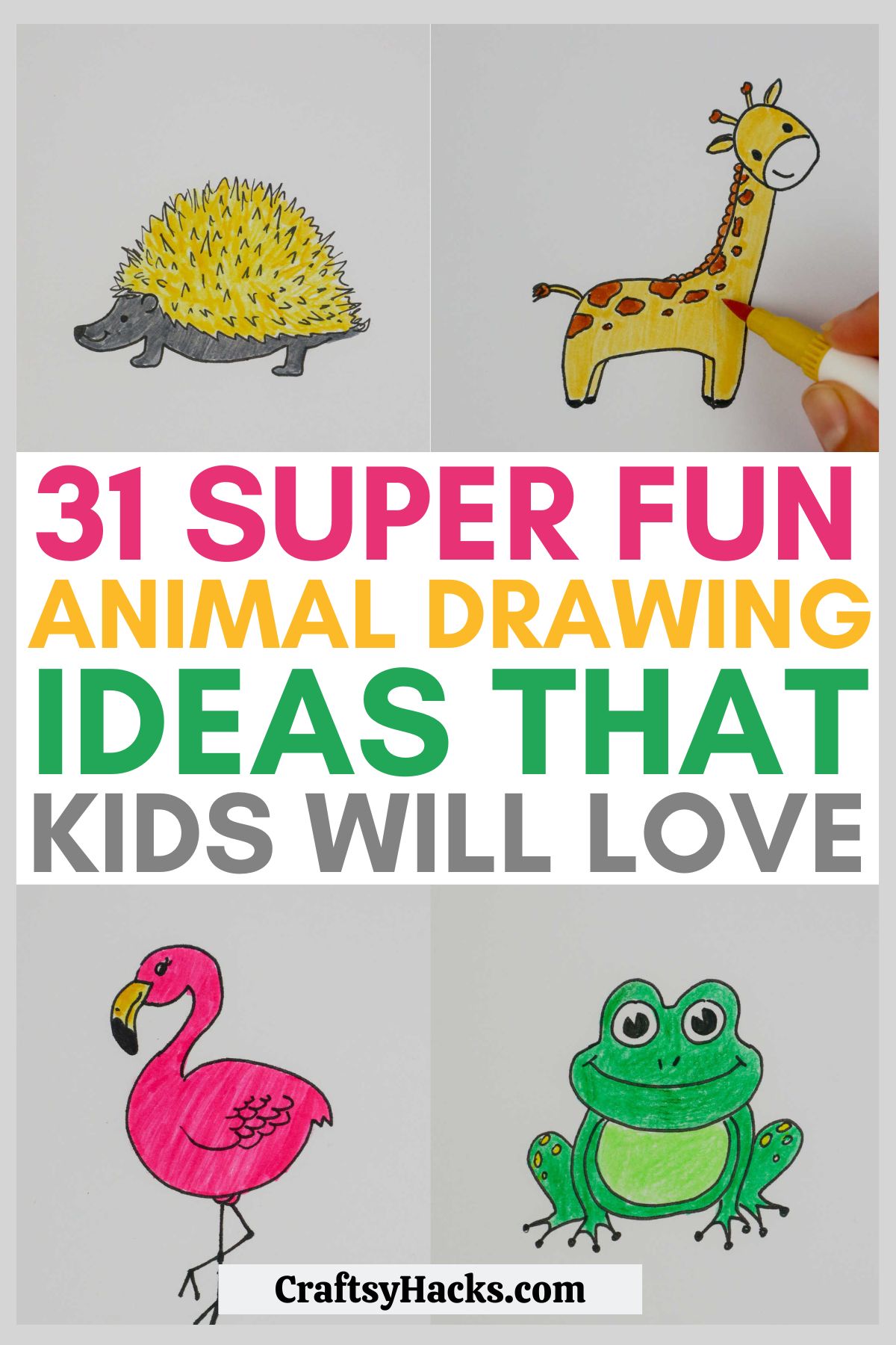 31 Cute Animal Drawings for Kids - Craftsy Hacks