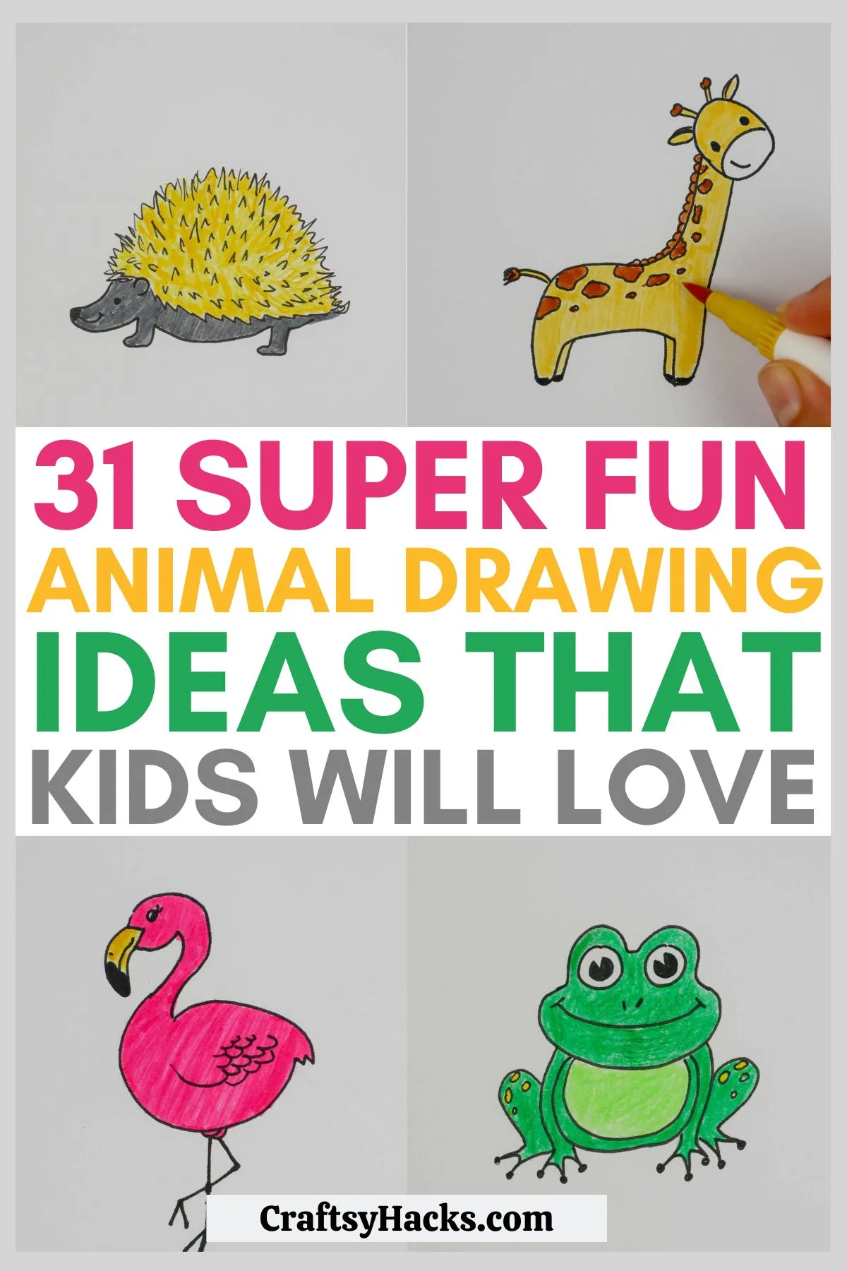 Easy Animal Drawings for Children of Age 4-8 Year