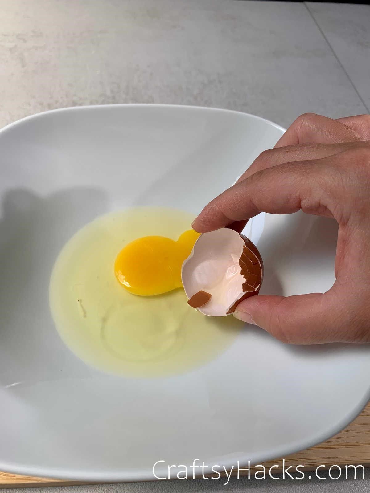 remove egg shell pieces