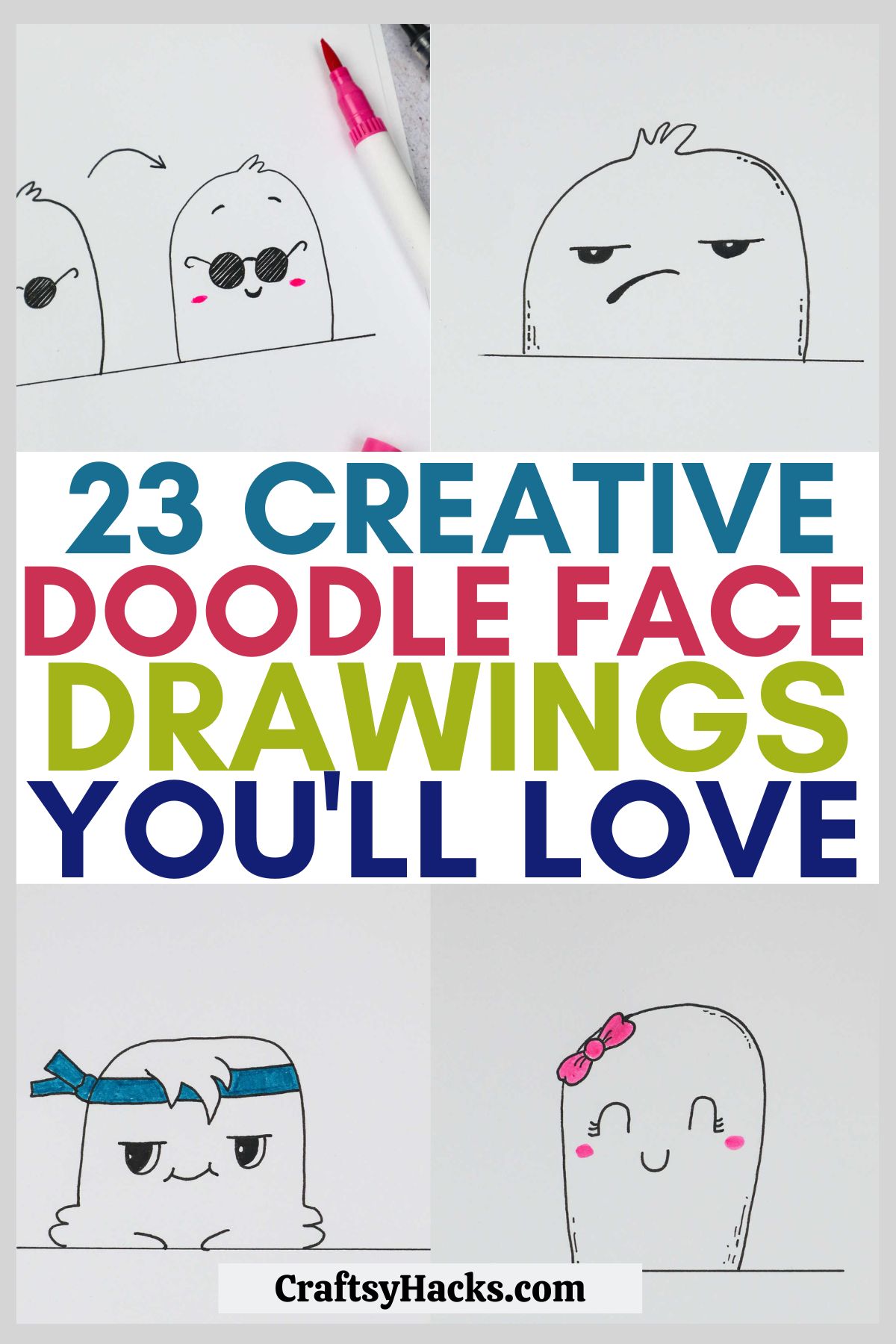 doodle face ideas to draw