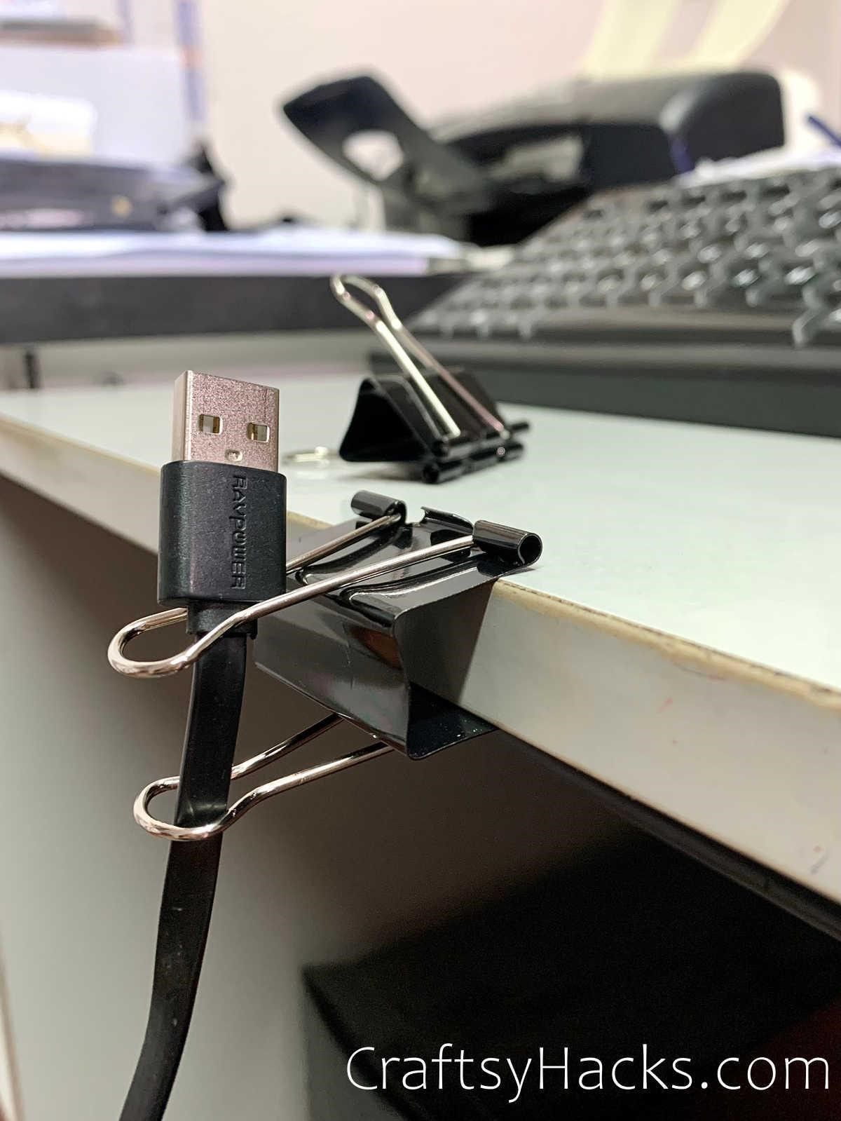 binder clips to organize wires