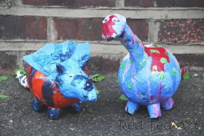 paper mache dino bank