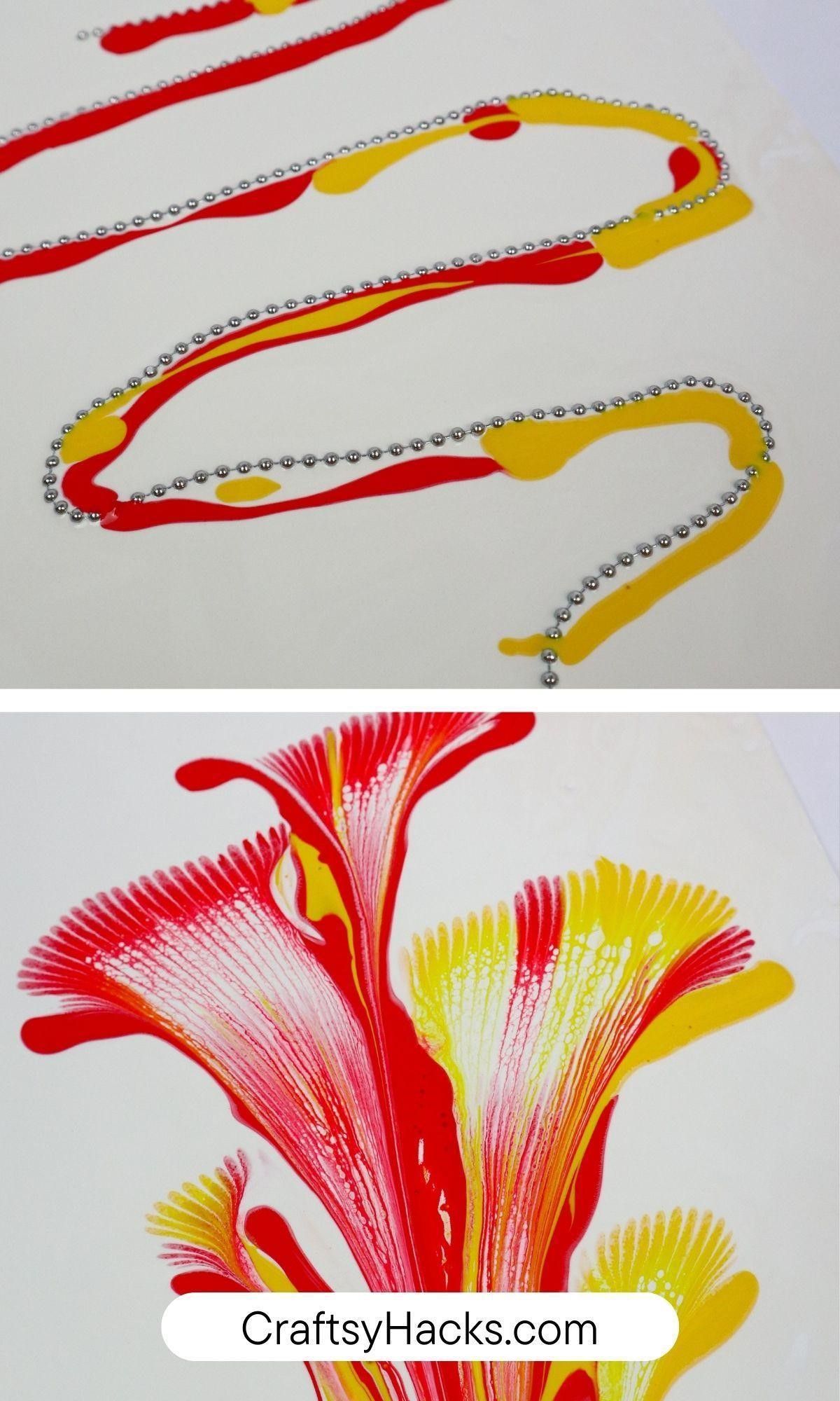 paint flowers with a string of beads