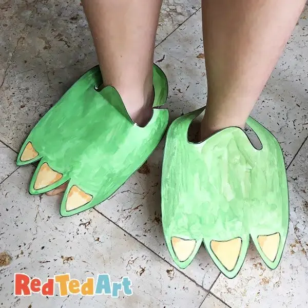 cardboard dinosaur feet