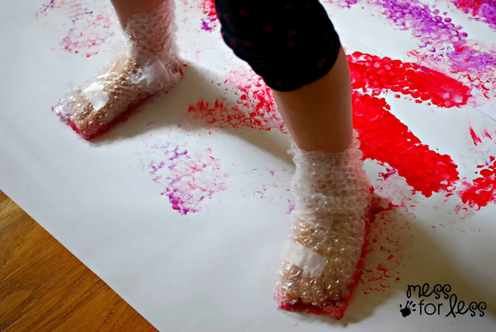 Bubble Wrap Stomp Painting