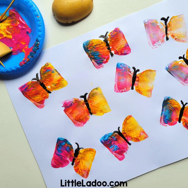 potato stamp butterfly art