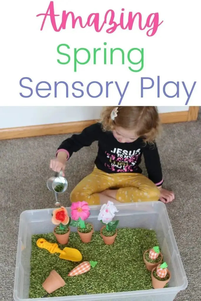 flower garden sensory bin