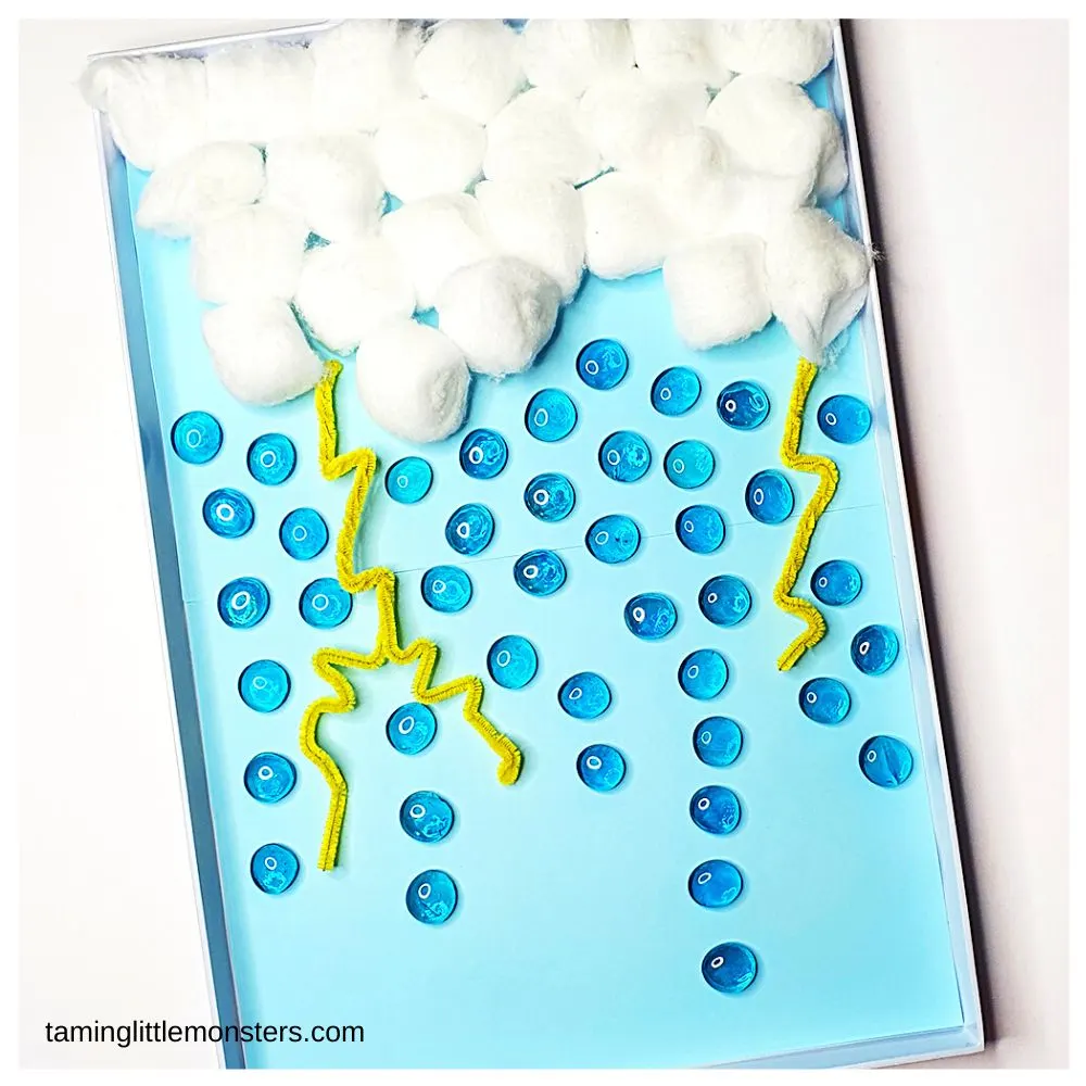 thunderstorm sensory bin