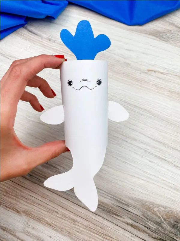 beluga whale toilet paper roll craft