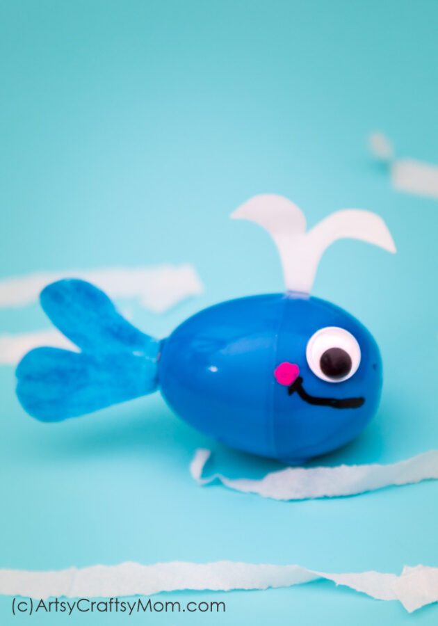 recycled plastic egg whale craft