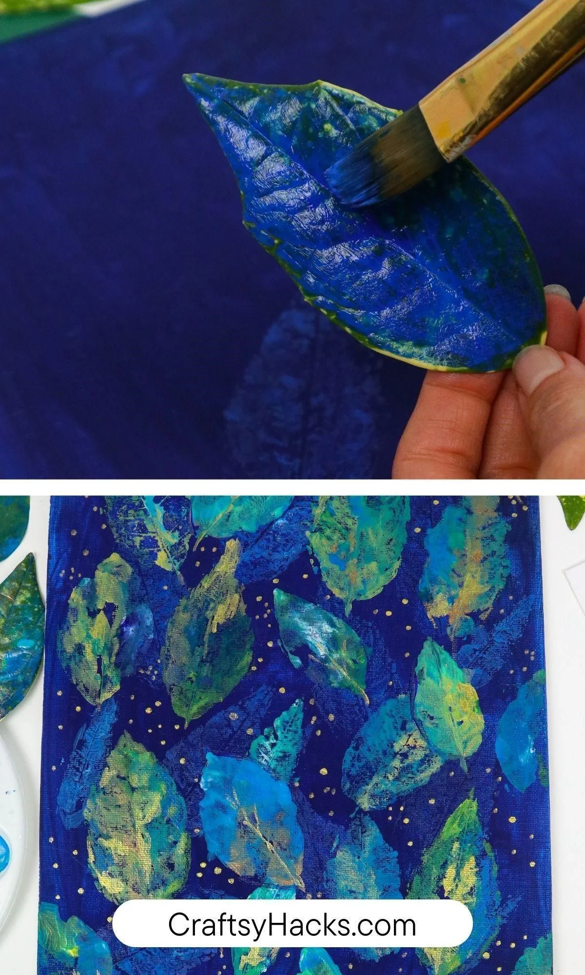 use leaves as stamps
