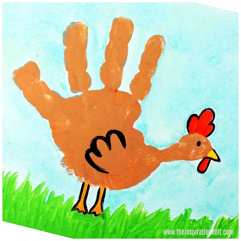 handprint chicken art