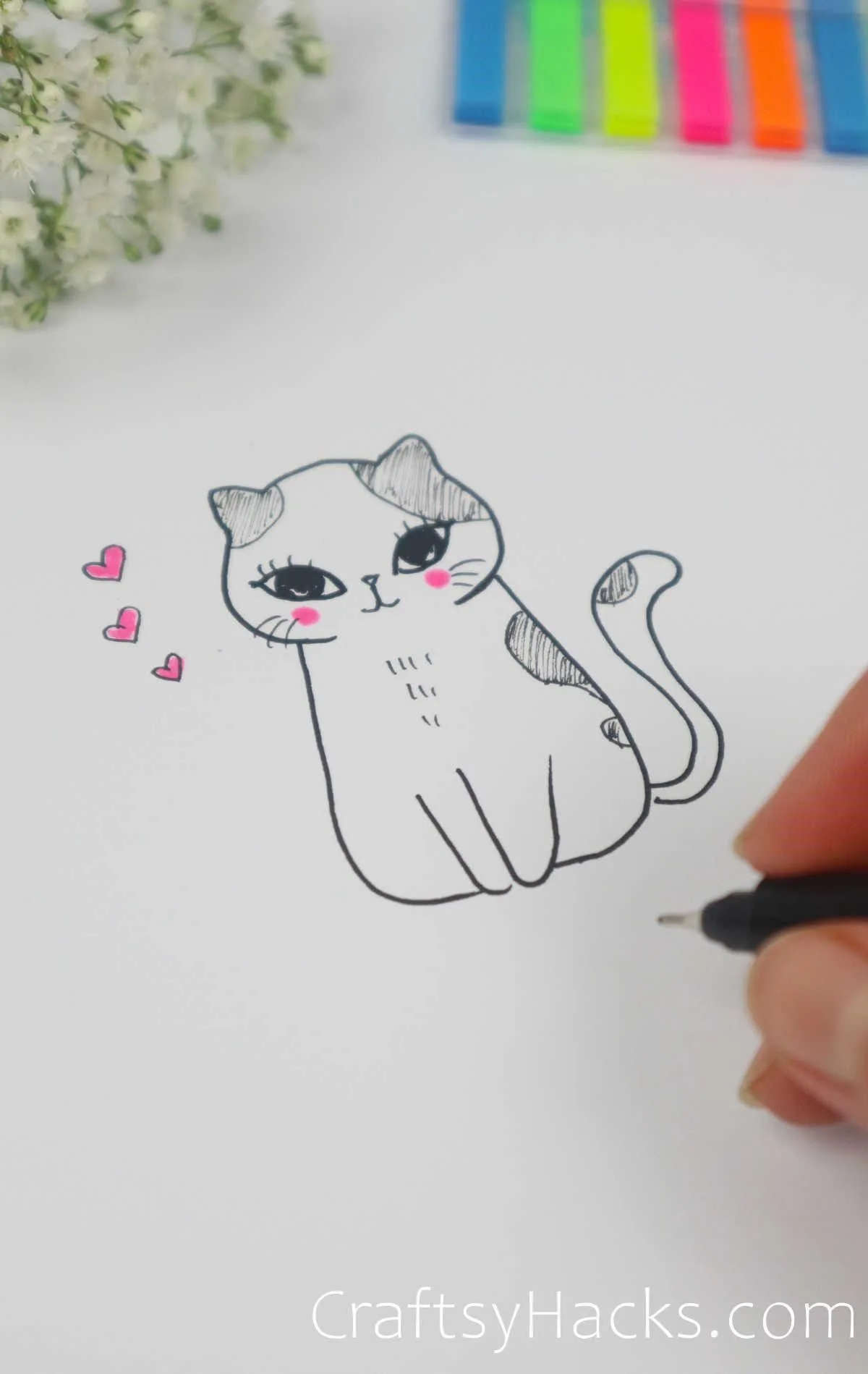 cute cat drawing doodle line art Stock Vector | Adobe Stock-saigonsouth.com.vn