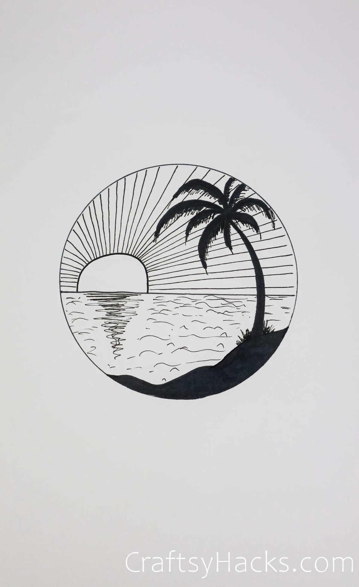 beach circle drawing