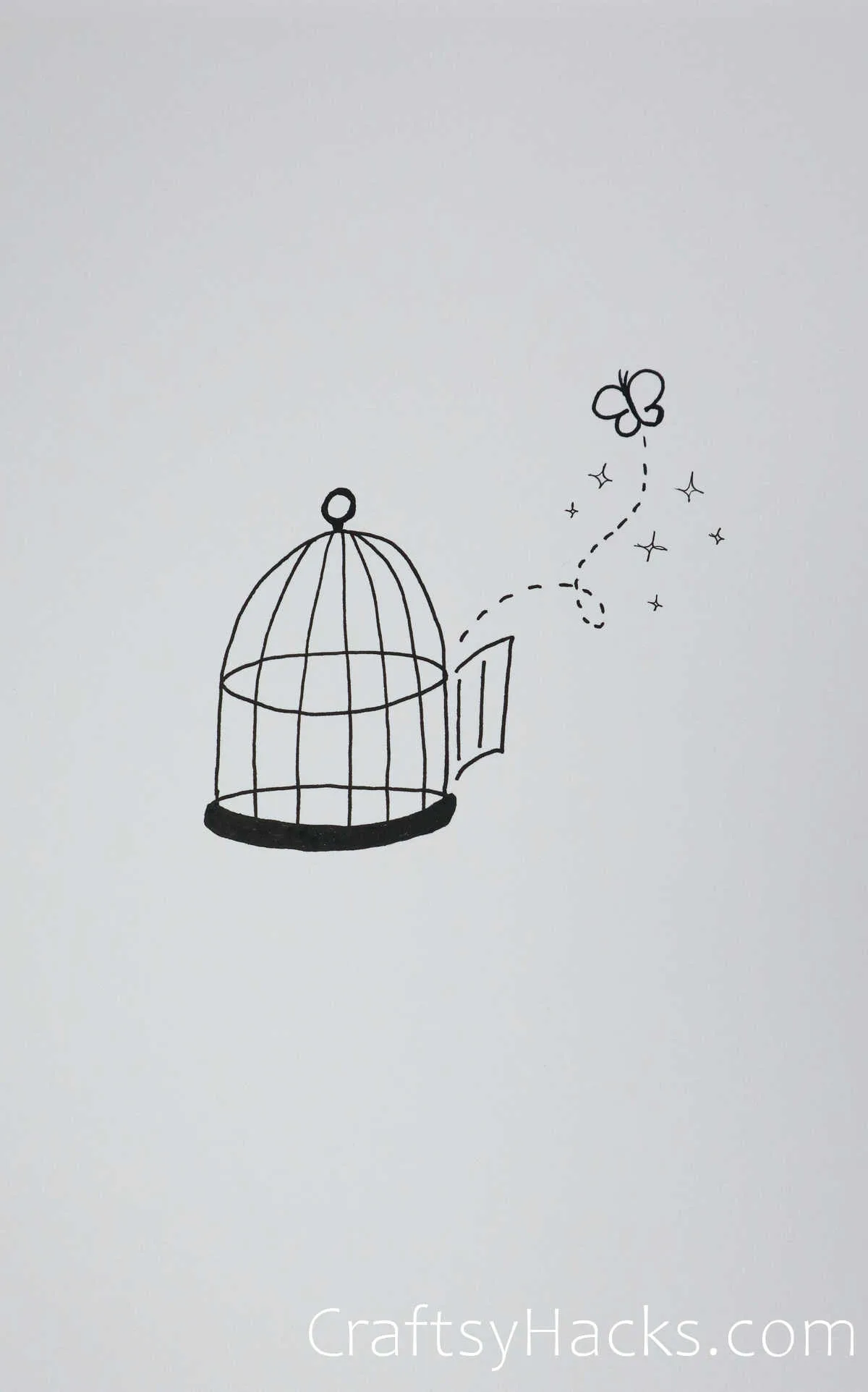 drawing of a cage
