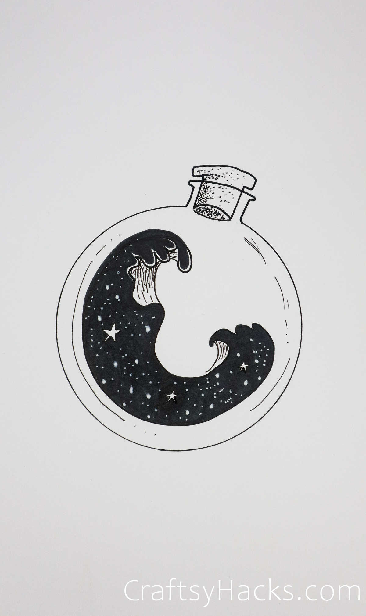 water in a bottle drawing