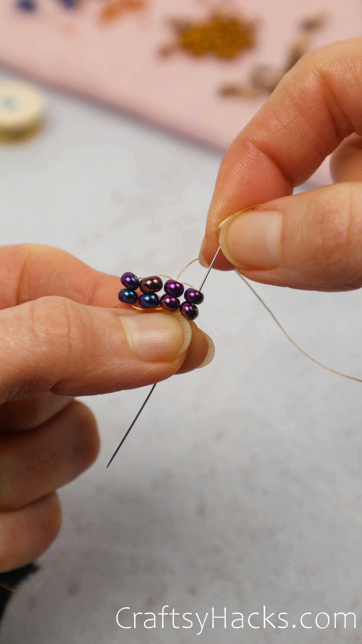 forming a full ladder with the beads