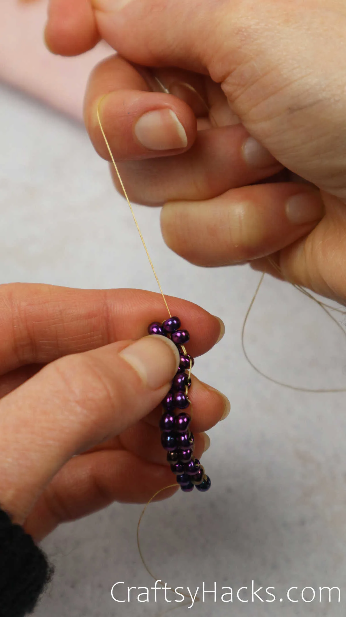 pulling the beads tight