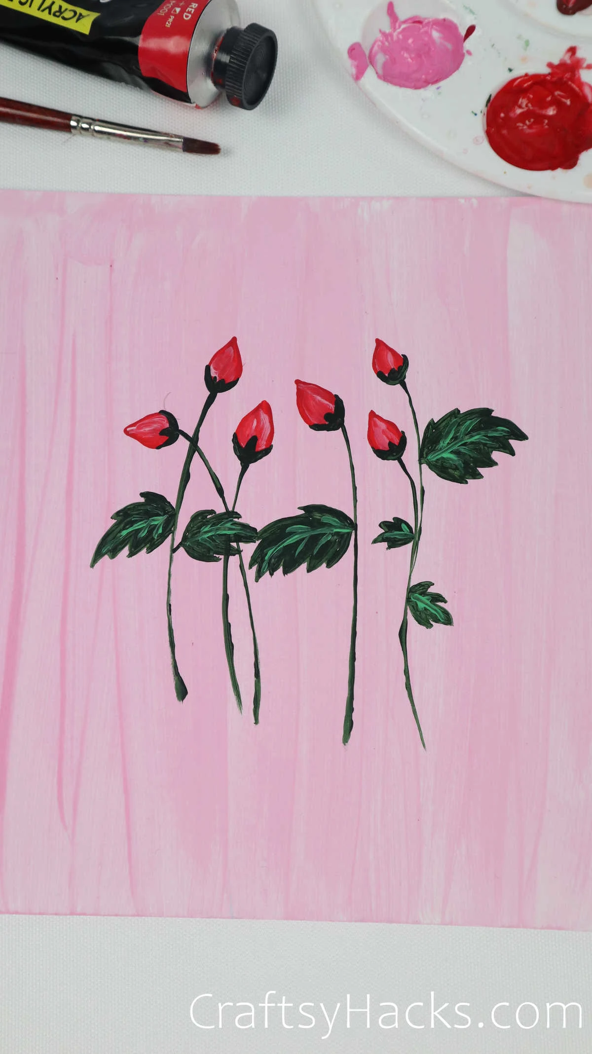red flowers painting