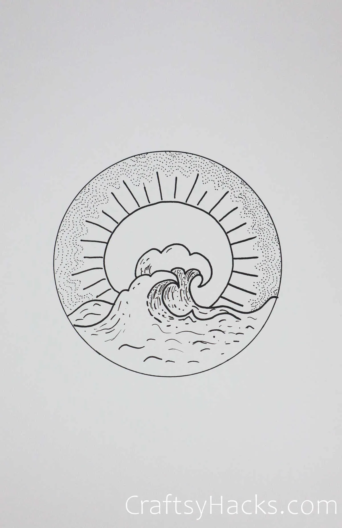 waves circle drawing