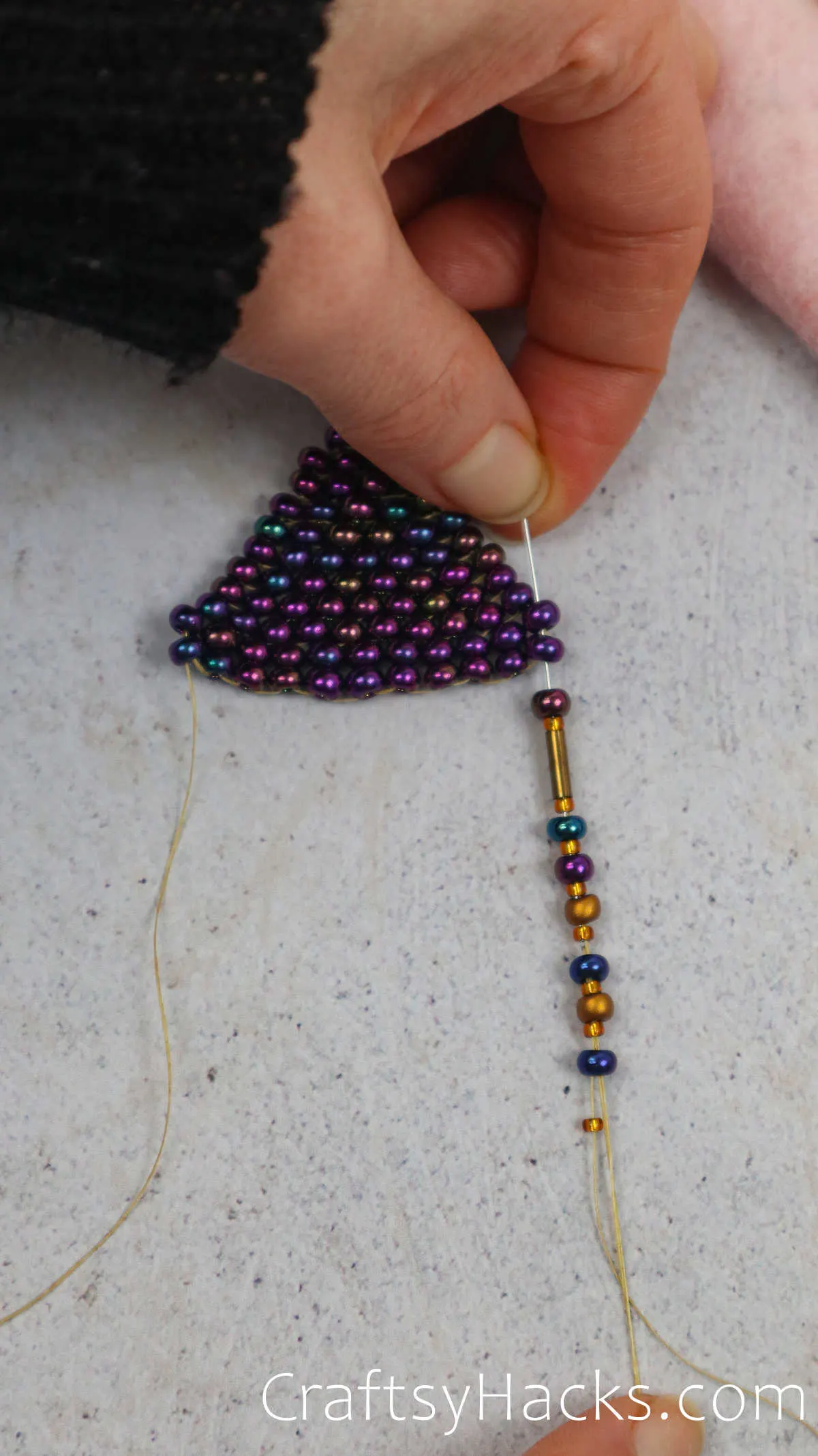 threading the earring fringe