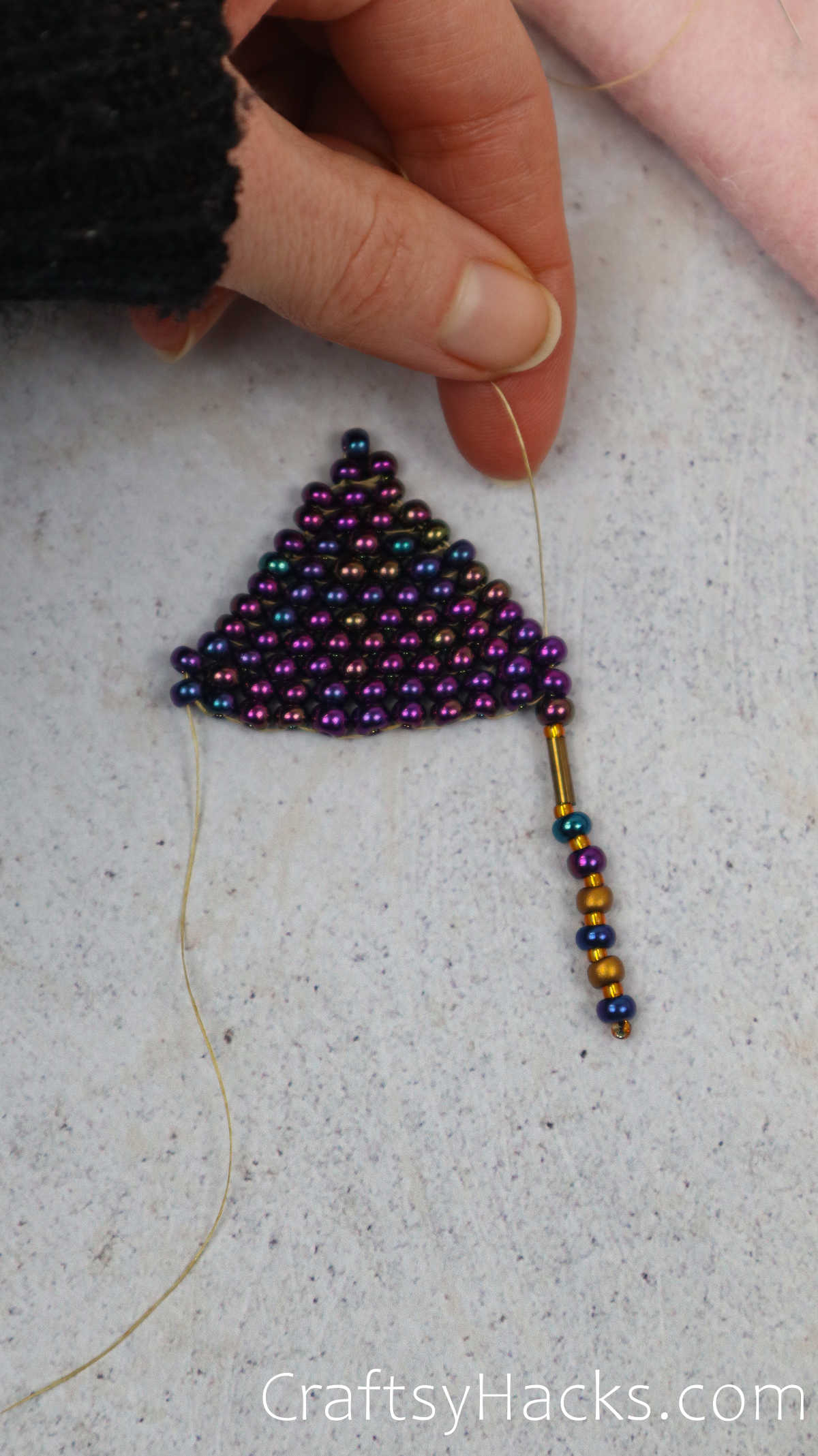 threading through the beads