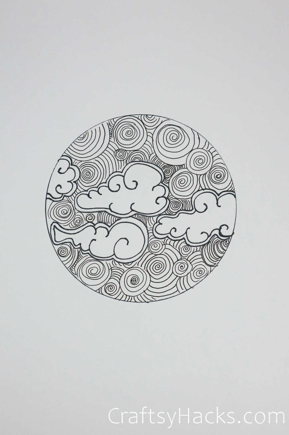 clouds circle drawing