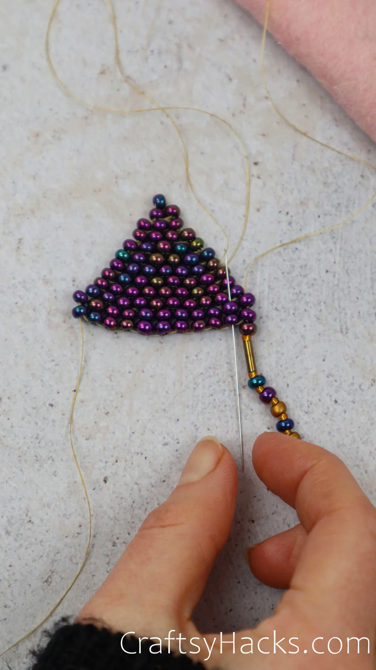 threading through the beads