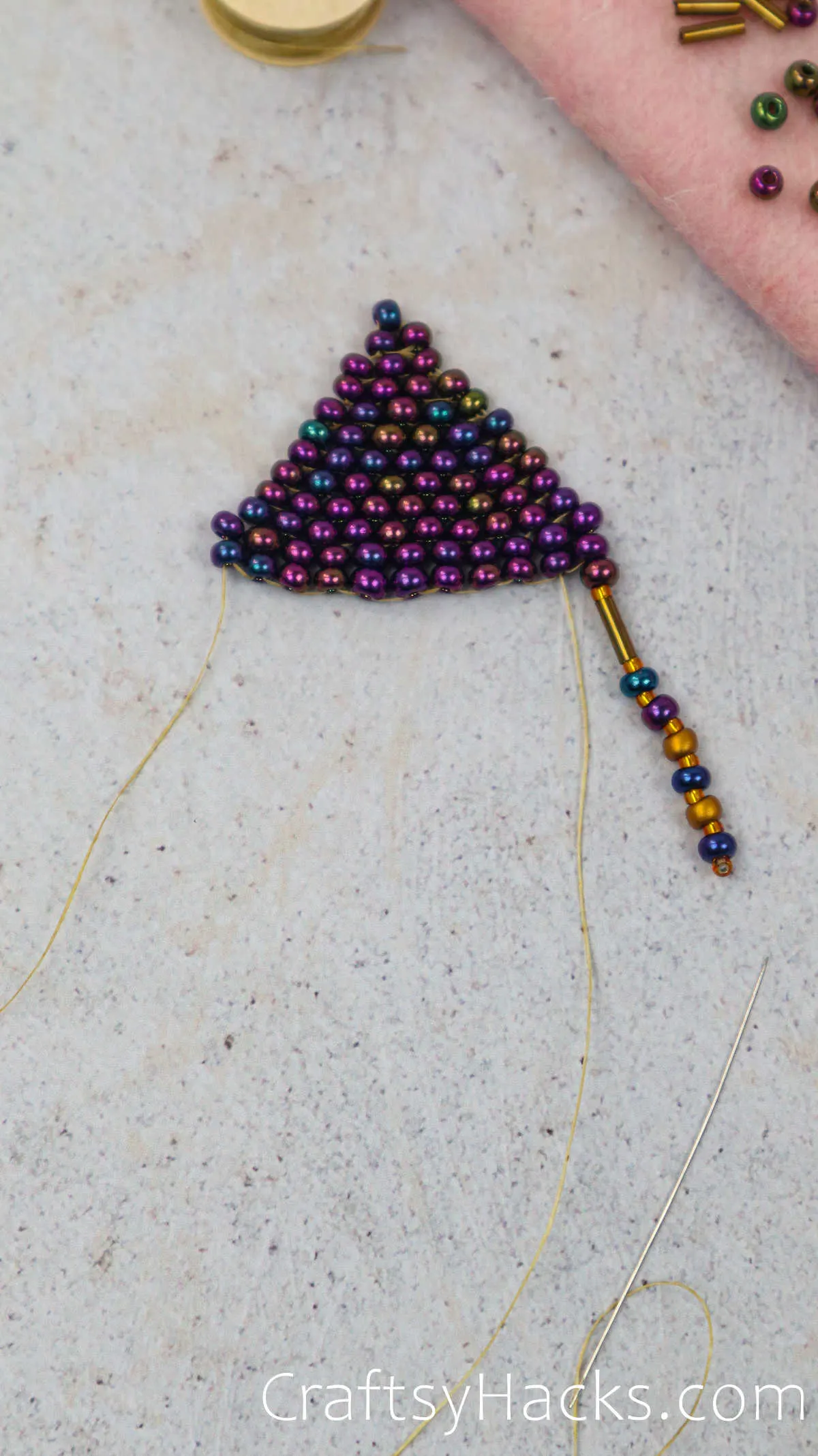 threading through the beads