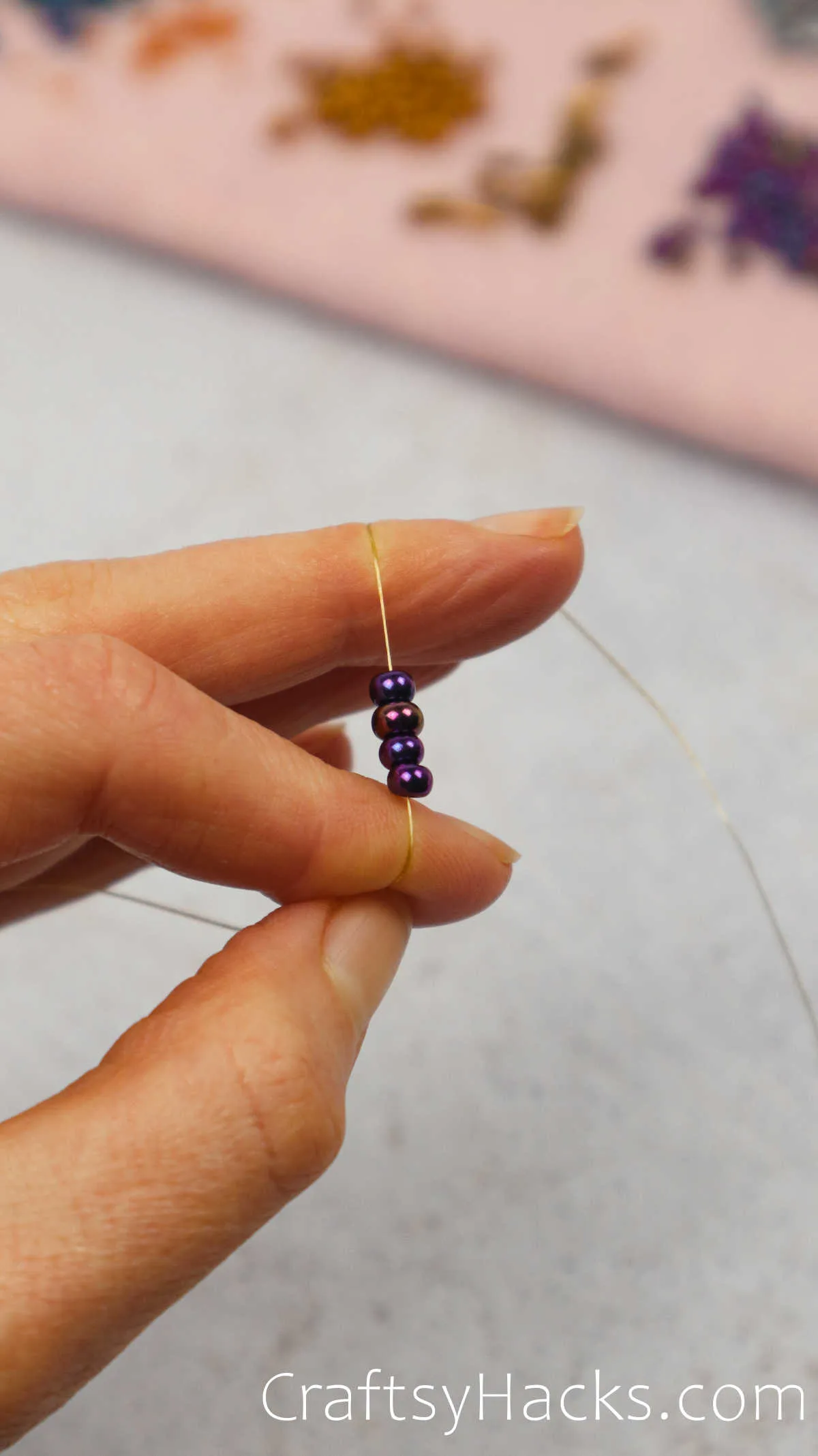 string of four beads