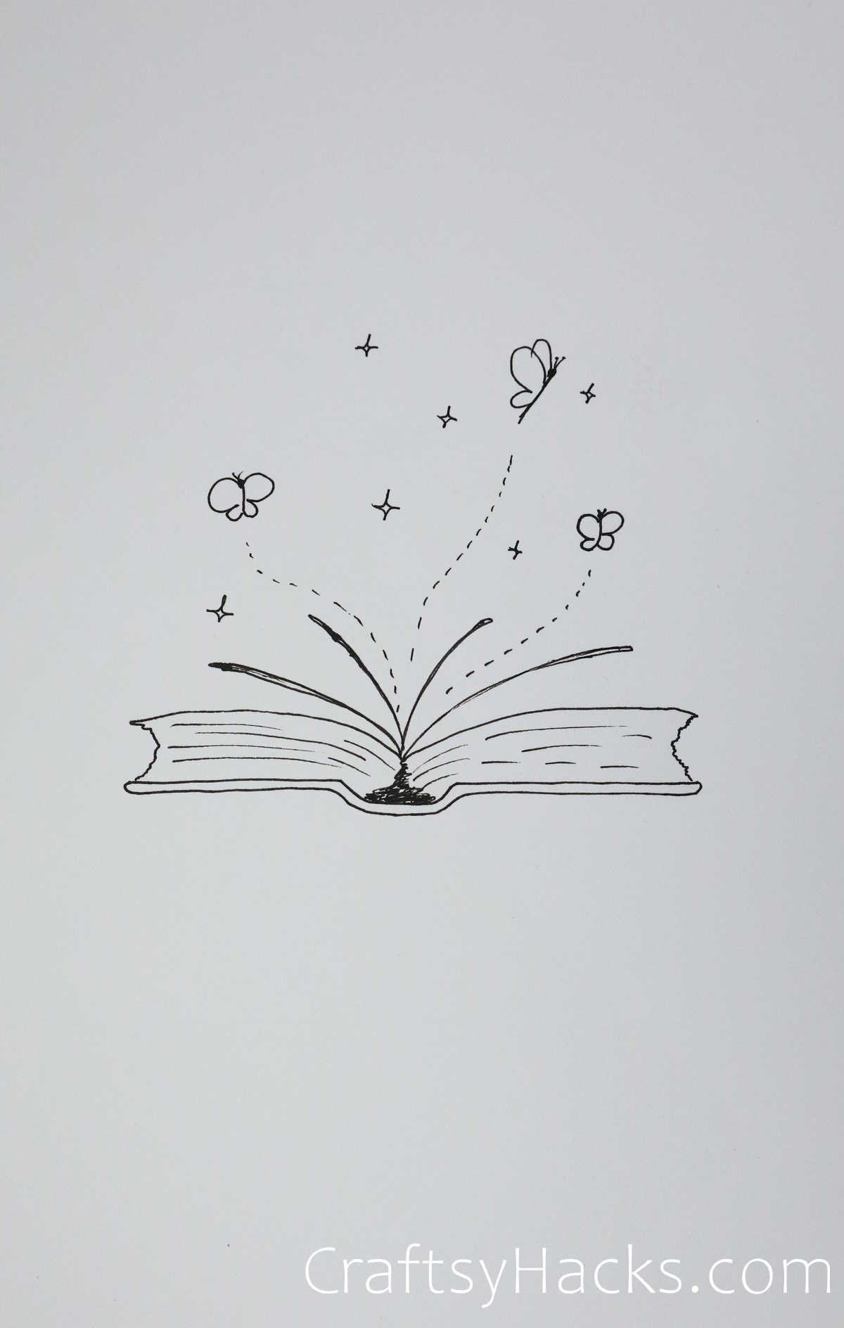 drawing of a book