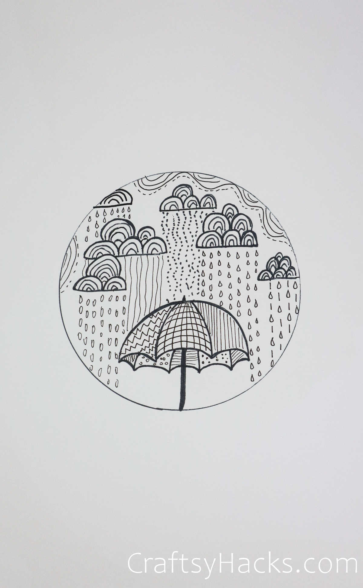 rain circle drawing