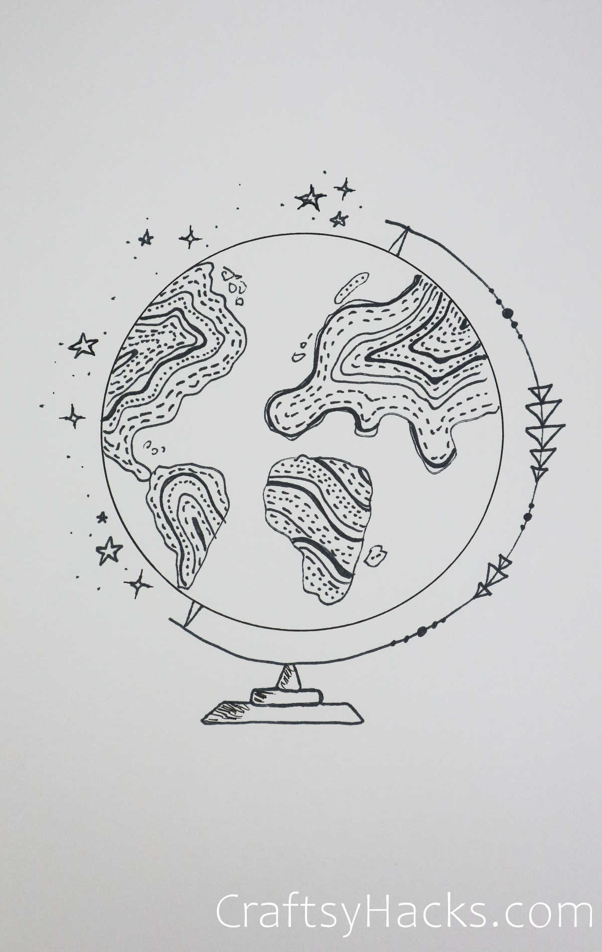 globe circle drawing