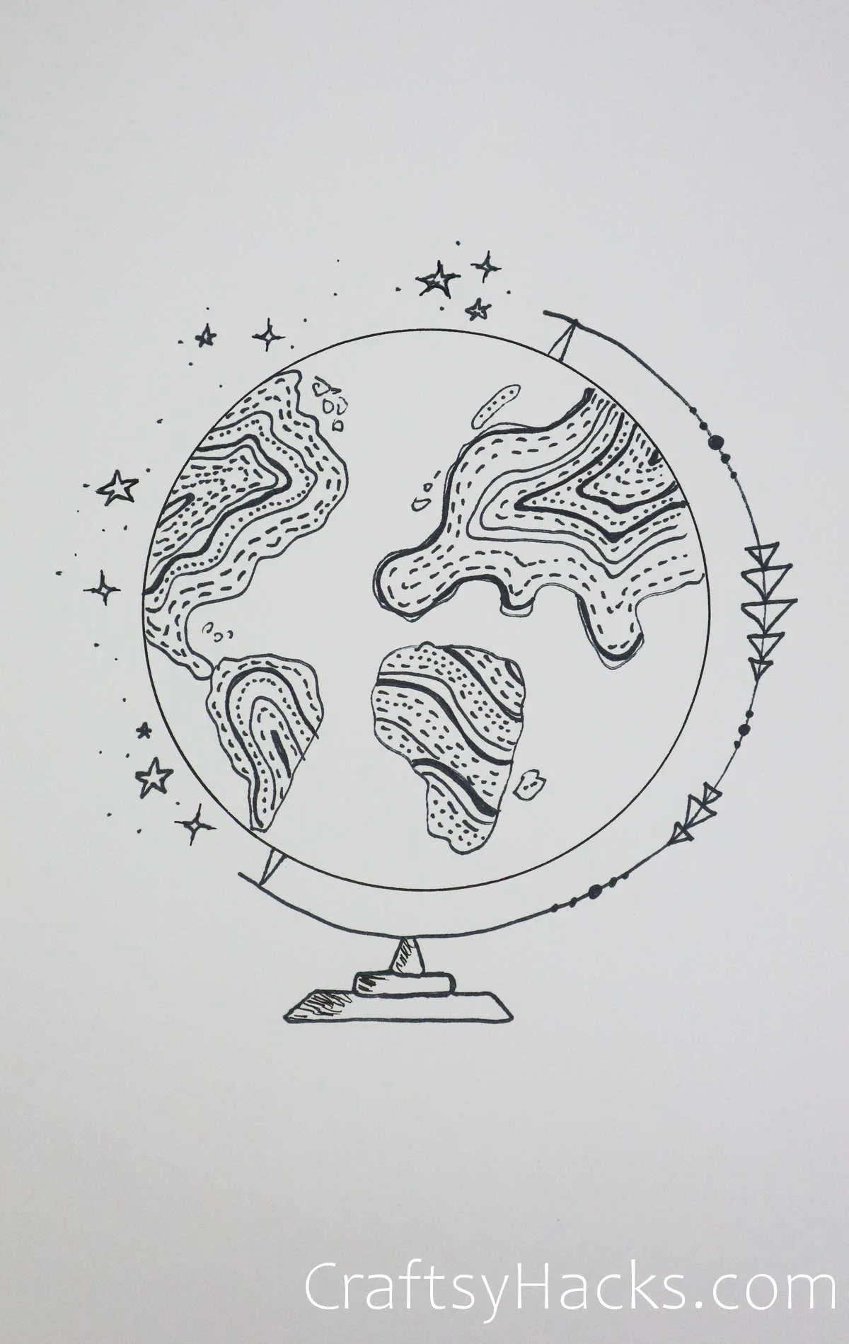 globe circle drawing