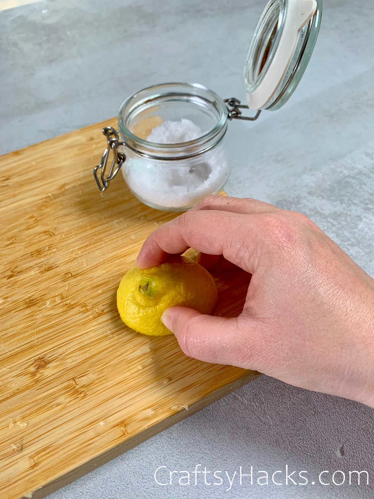 use lemons to clean cutting boards.