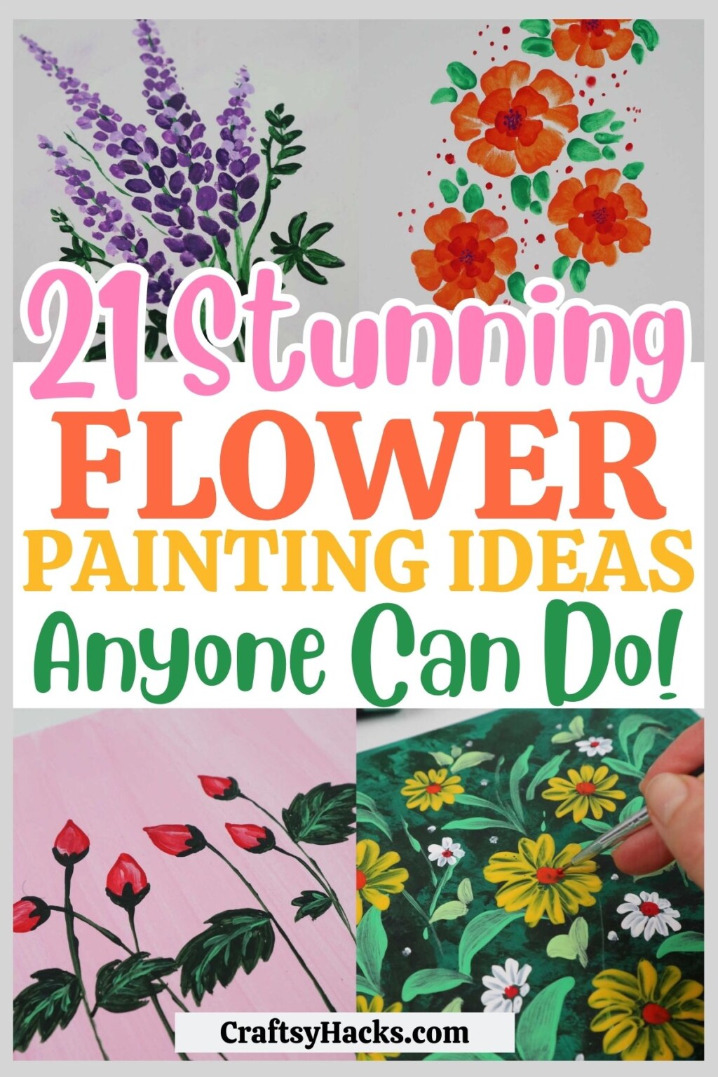 21 Easy Flower Painting Ideas - Craftsy Hacks