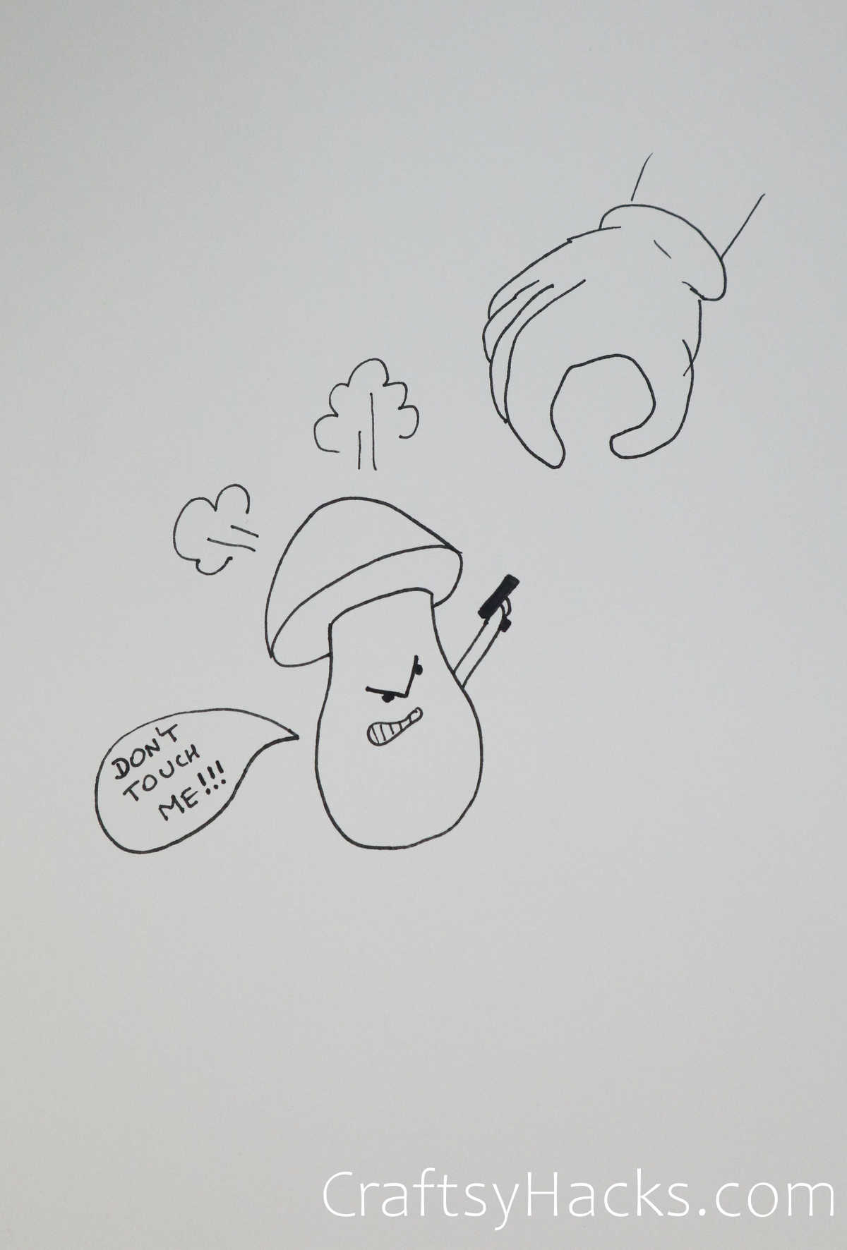 angry mushroom drawing