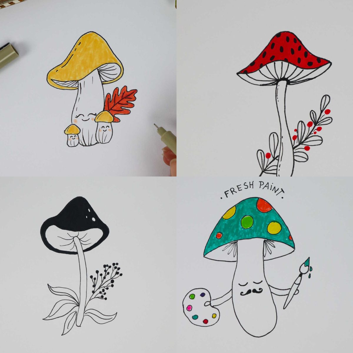 Drawing Mushrooms – Wee Folk Art