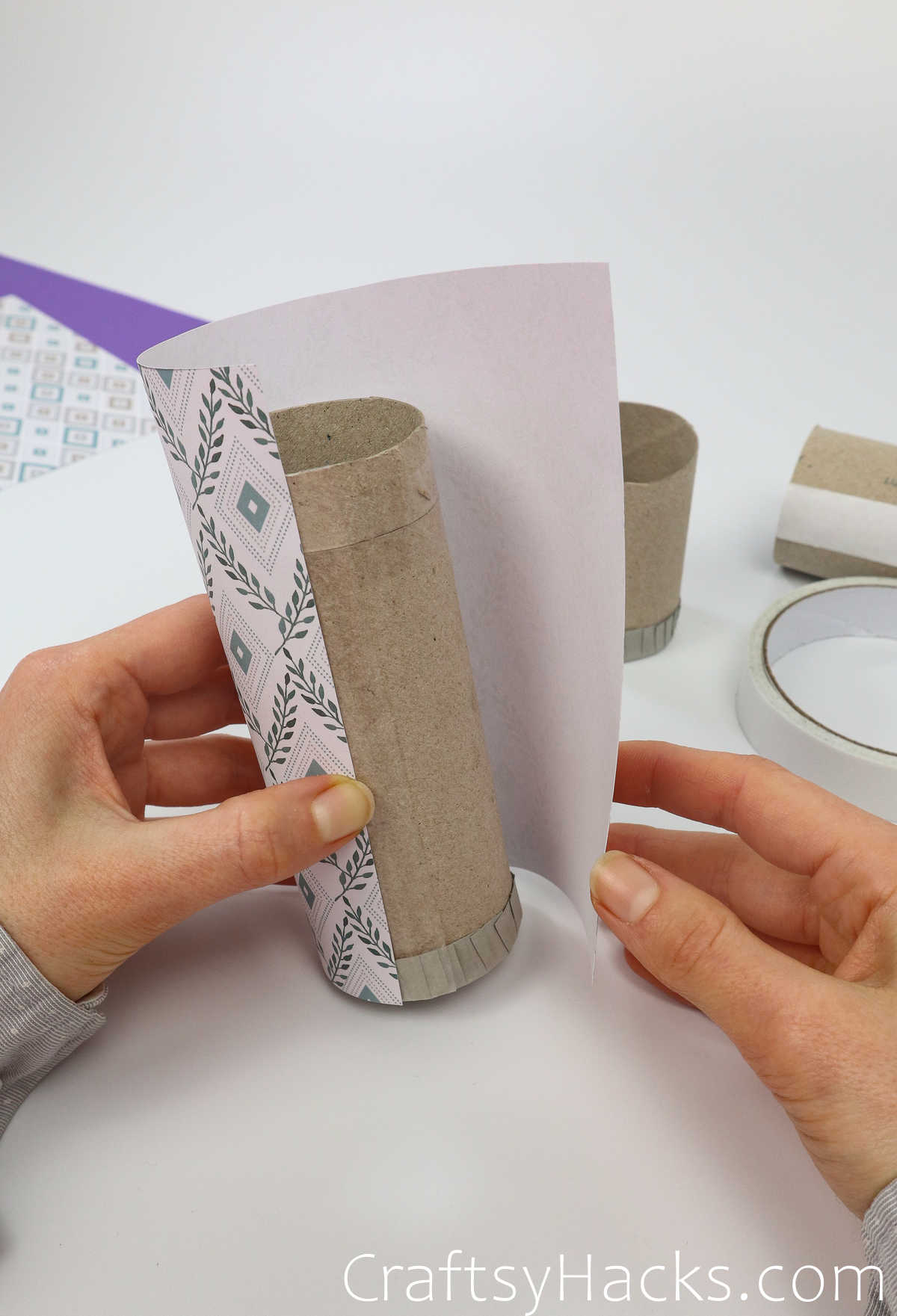wrap tubes with patterned paper