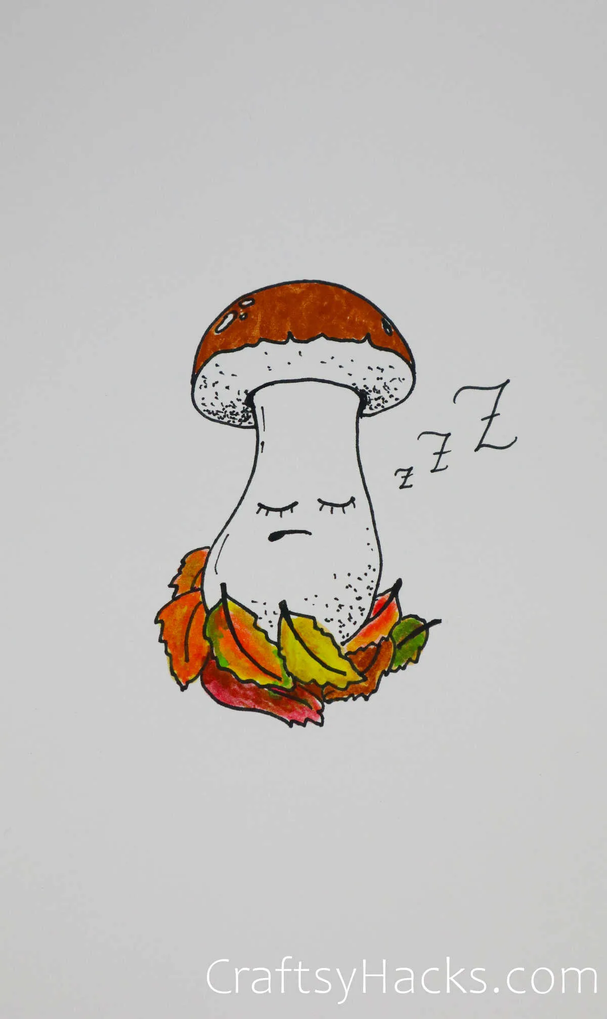 sleeping mushroom drawing